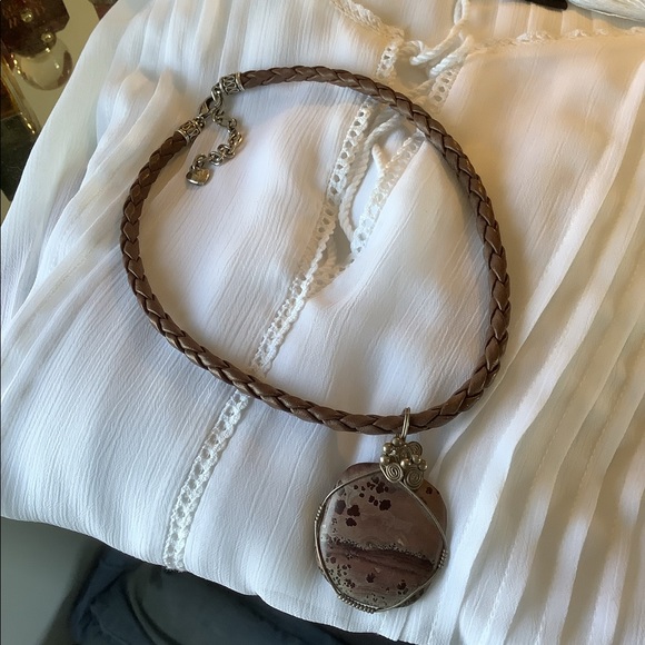 ✨Smokey Jasper Braided Leather Chain✨ - Picture 3 of 4